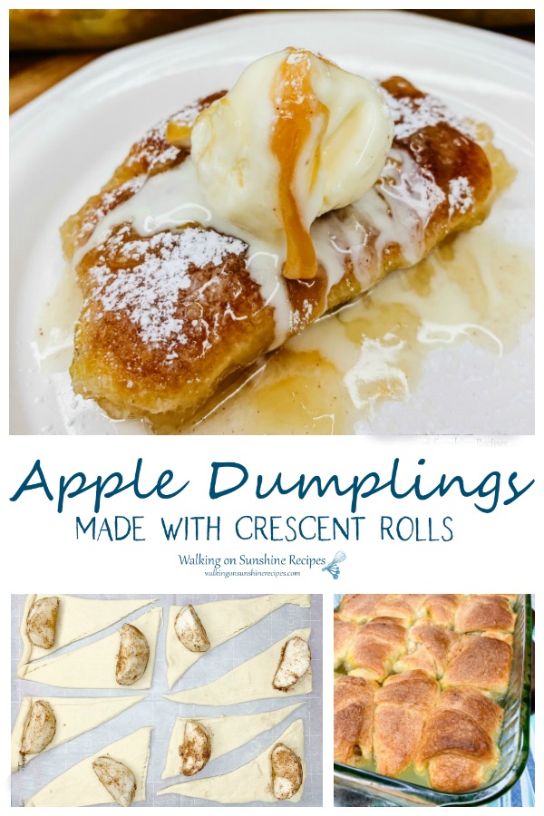 Apple dumplings made with crescent rolls and soda.