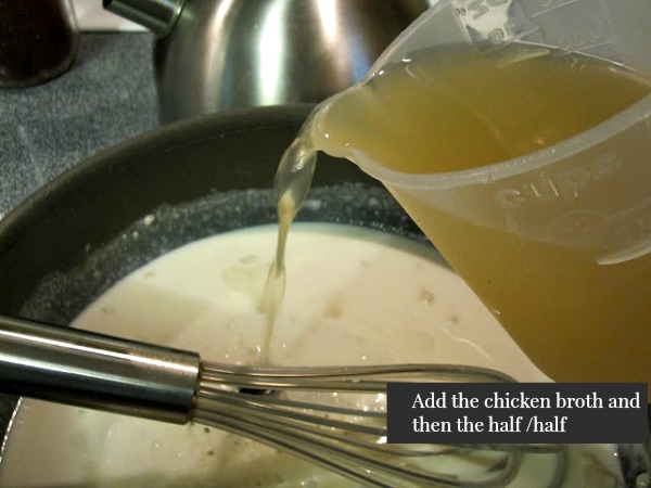Add the chicken broth to thicken from Walking on Sunshine Recipes
