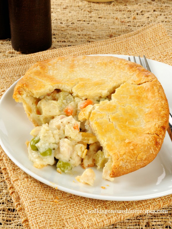 Individual Homemade Chicken Pot Pies from Walking on Sunshine Recipes
