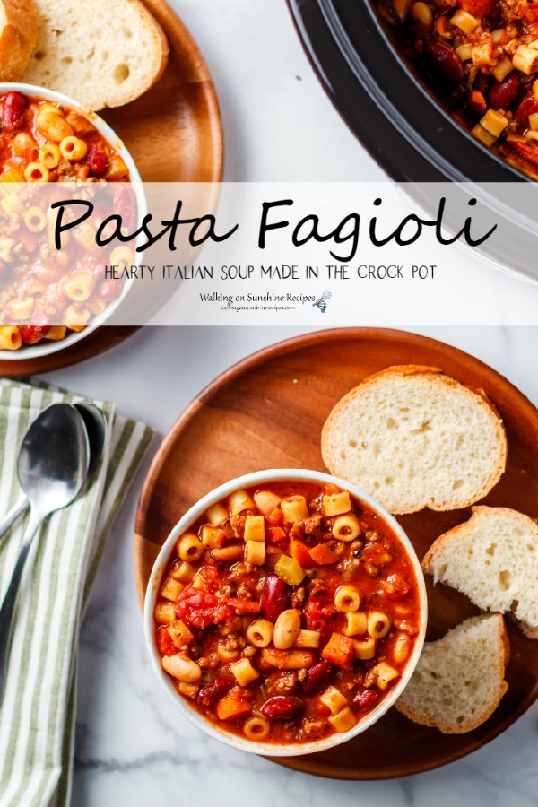 Pasta Fagioli Soup | Walking On Sunshine Recipes