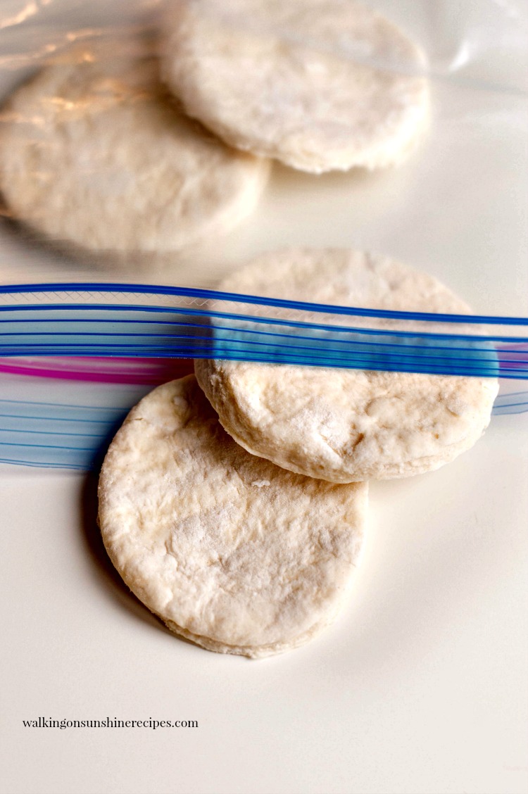 Easy Homemade Biscuits can be frozen in plastic bags. 