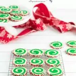 Colorful Slice and Bake Christmas Cookies on baking rack from Walking on Sunshine Recipes