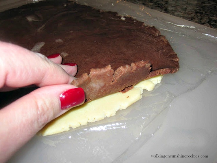Vanilla and Chocolate dough layers. 
