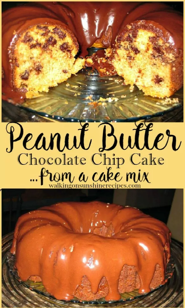  Peanut Butter Chocolate Chip Cake from a cake mix from Walking on Sunshine