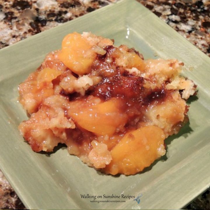 Peach Crunch Cake or Dump Cake Walking on Sunshine Recipes