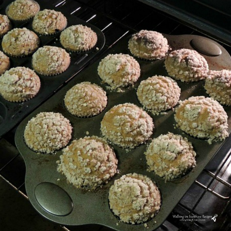 Pumpkin Muffins in oven 