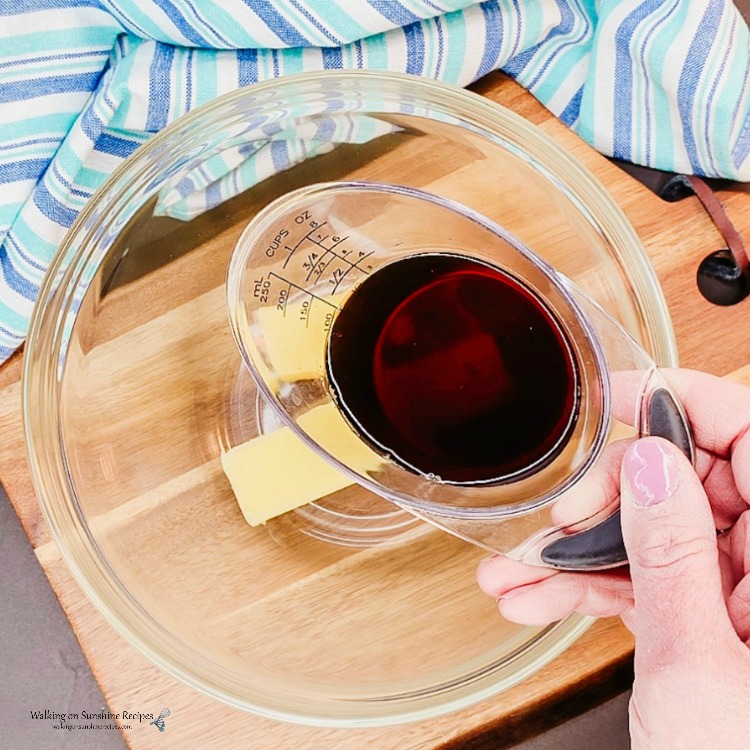 Adding leftover coffee to brownies from WOS