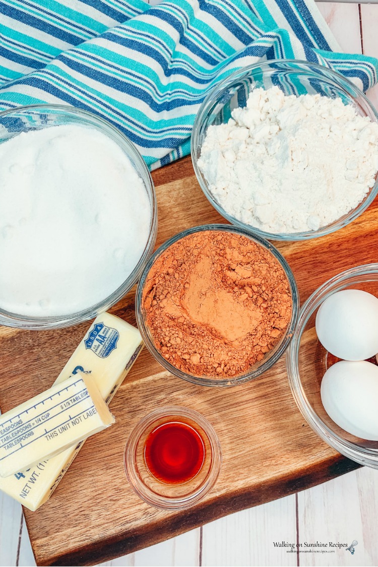 Ingredients for Homemade Brownies made with Coffee in the Batter