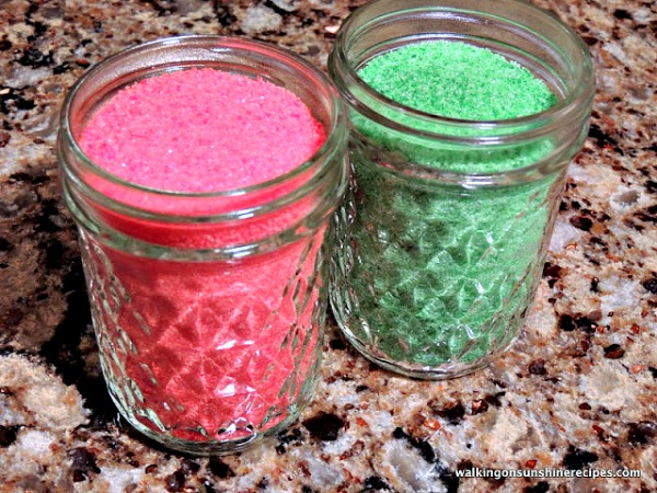 Homemade Red and Green Colored Sugar