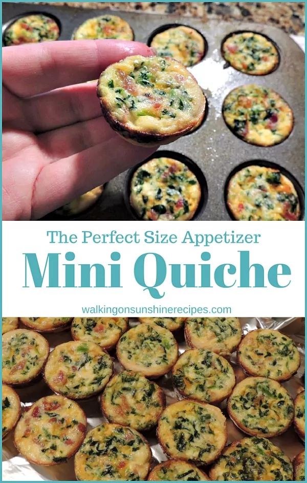  Mini Spinach and Cheese Quiche the perfect size Appetizer from Walking on Sunshine Recipes