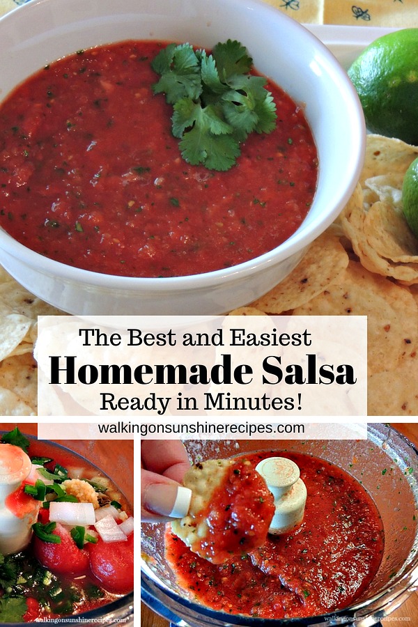 Homemade Salsa Ready in Minutes process photos. 