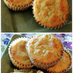 Corn Muffins with Jalapeno and Greek Yogurt baked on green plate