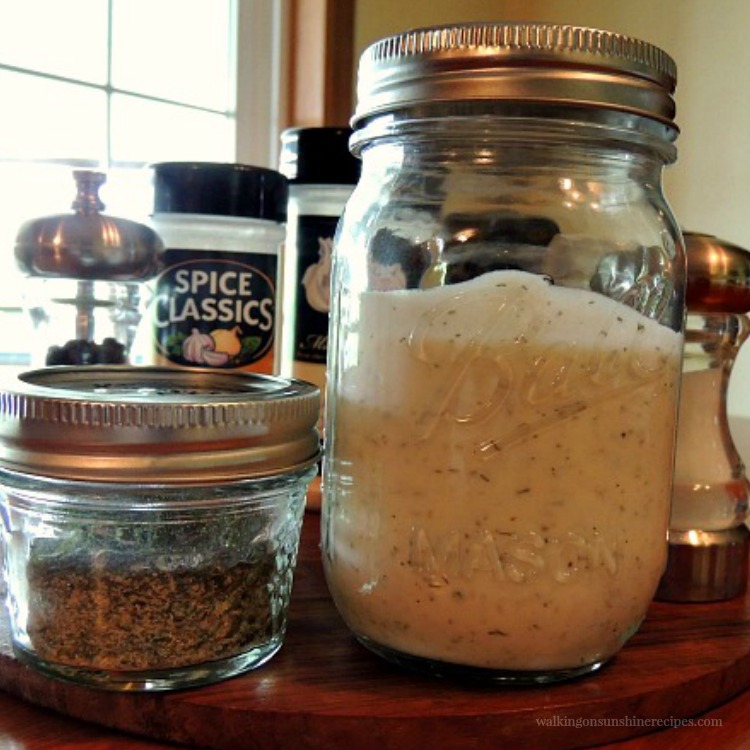 Homemade Ranch Dressing in mason jar from WOS