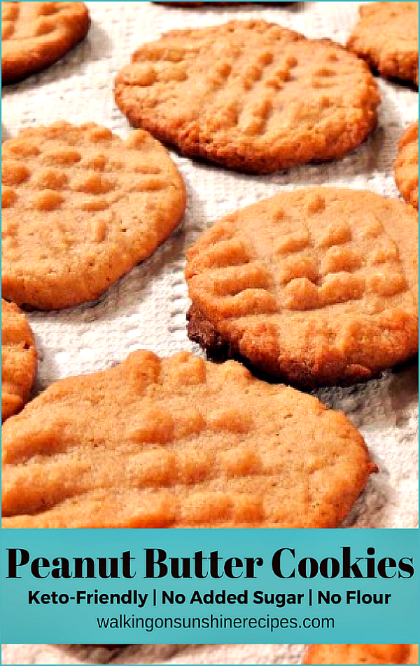 Peanut Butter Cookies made with No Added Sugar or Flour