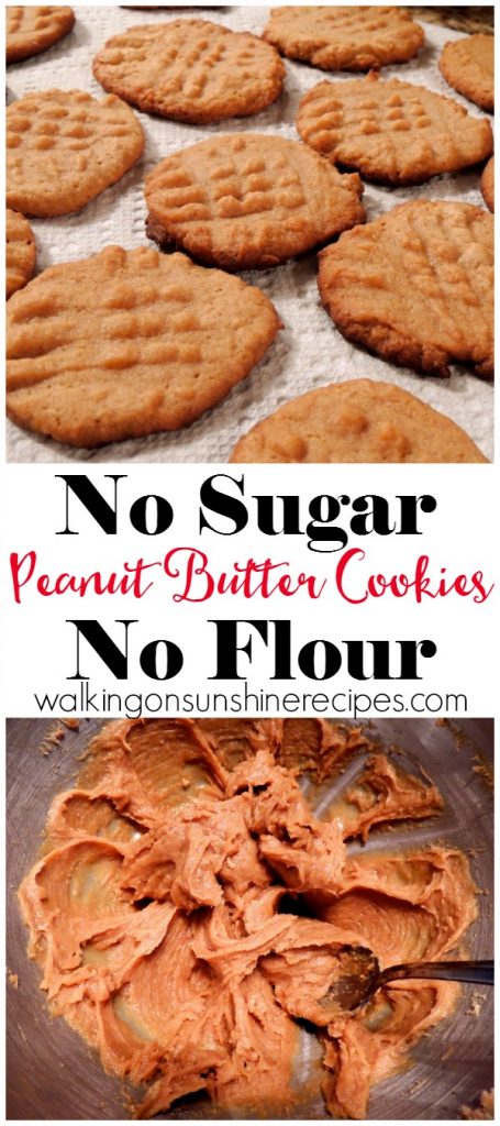 Peanut Butter Cookies made with No Added Sugar or Flour