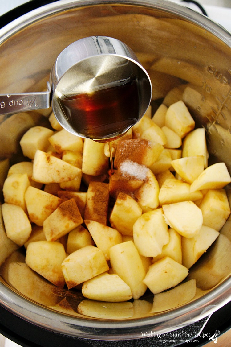 Add Maple Syrup to Apples in Instant Pot