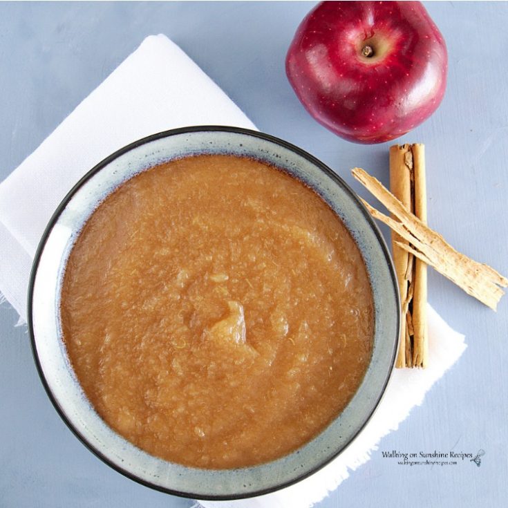 Homemade Applesauce in bowl with apple