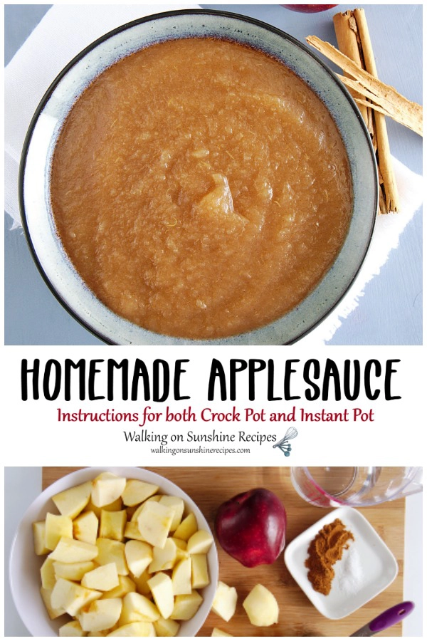 Homemade Applesauce with Instructions for Crock Pot and Instant Pot