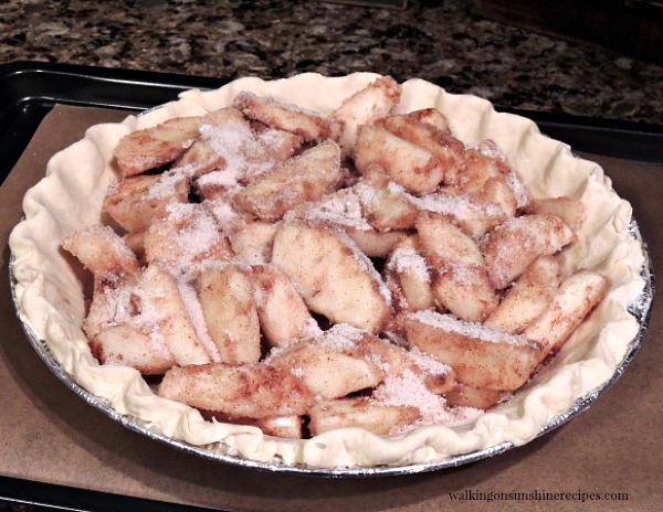 Apple Pie before baking in pie shell