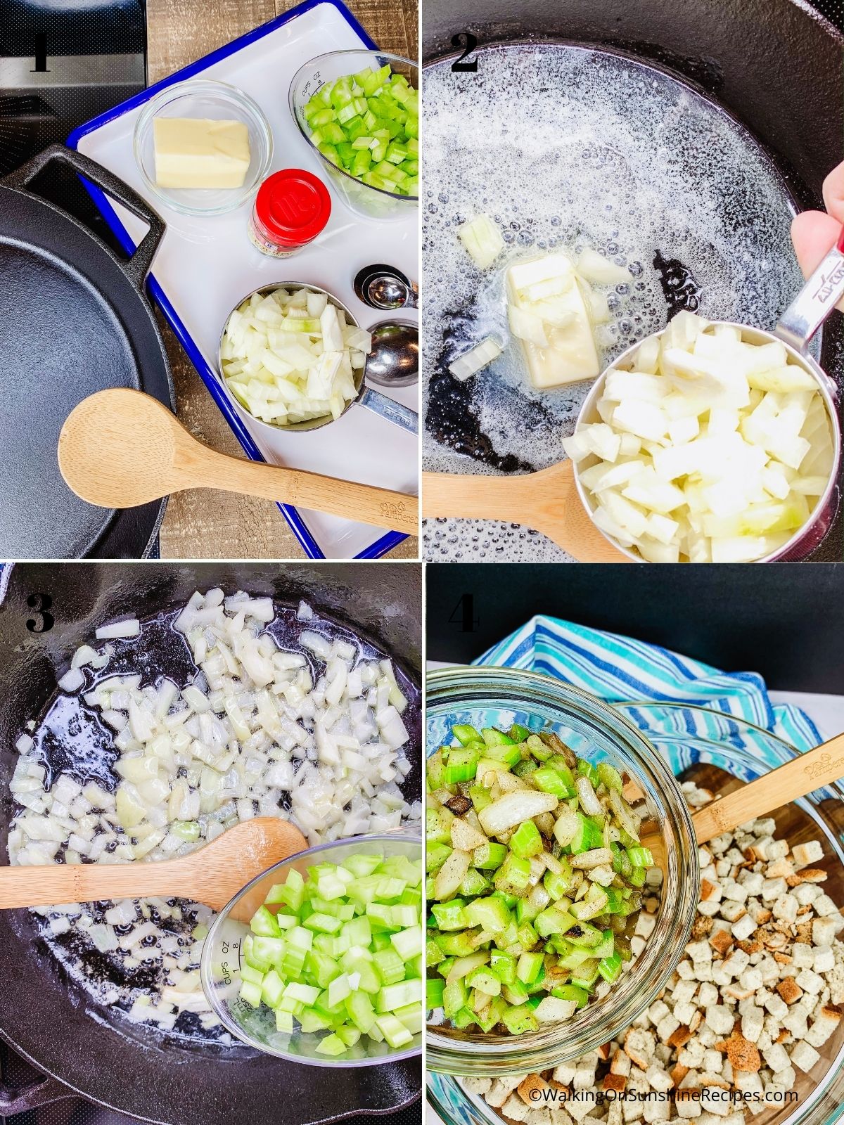 steps for making stuffing. 
