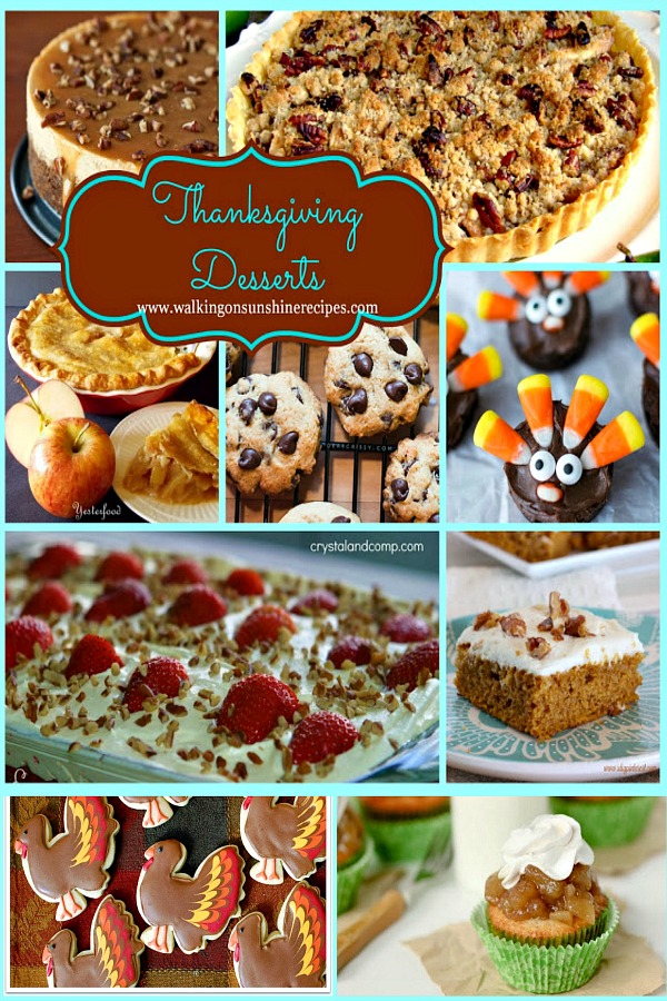 Thanksgiving Desserts featured on Walking on Sunshine Recipes