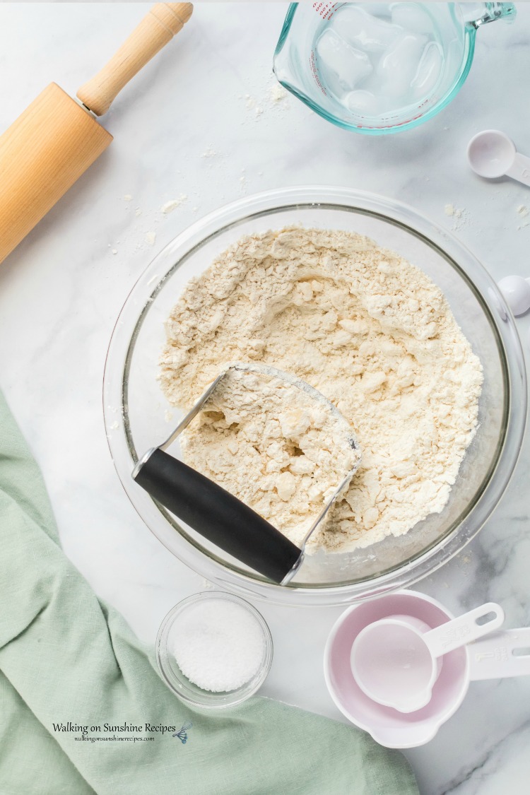 Work shortening into flour for Pie Crust Basics 