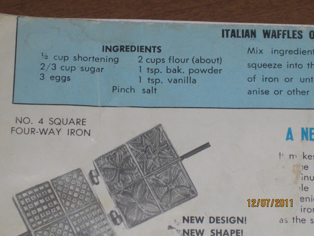 Original recipe for pizzelles.