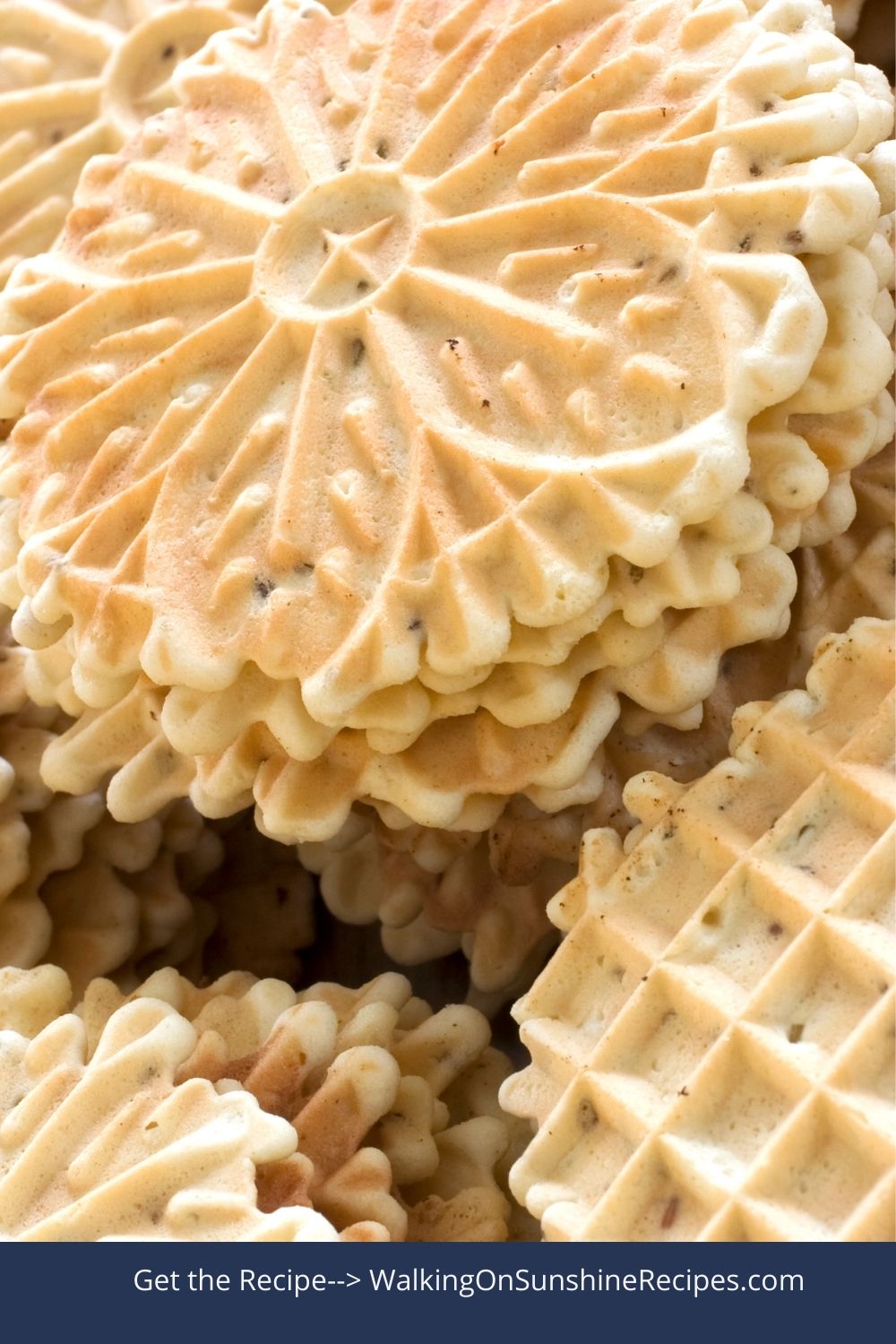pizzelle cookies with anise seeds. 