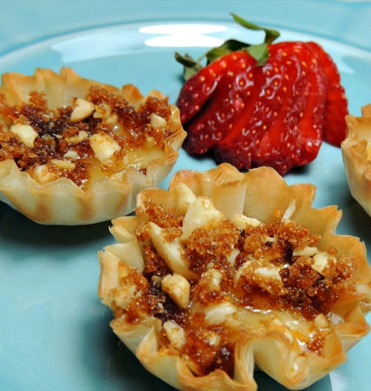 Brie Filled Phyllo Cups Appetizer from Walking on Sunshine Recipes