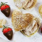 Puff Pastry Pudding Hearts from WOS with Chocolate Covered Strawberries
