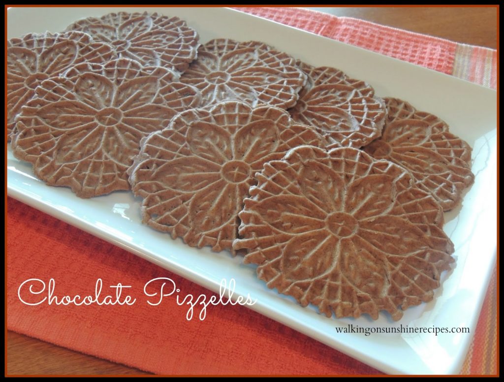 Homemade Chocolate Pizzelles Cookies Dessert Recipe