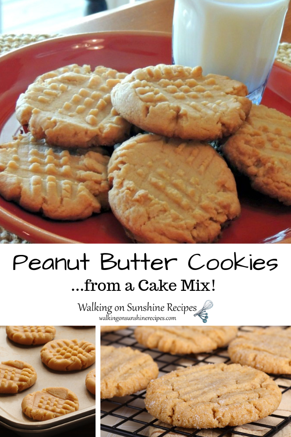 Peanut Butter Cake Mix Cookies One Bowl, 4 Ingredients Magic!