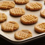 Peanut Butter Cookies unbaked on cookie tray