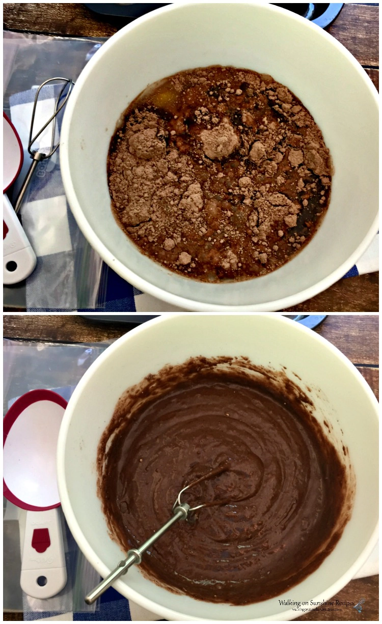 Chocolate Donut Mixture in bowls ready for donut pan