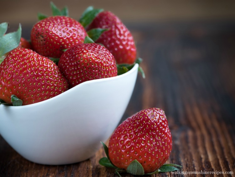 Strawberries in White Bowl from Walking on Sunshine Recipes