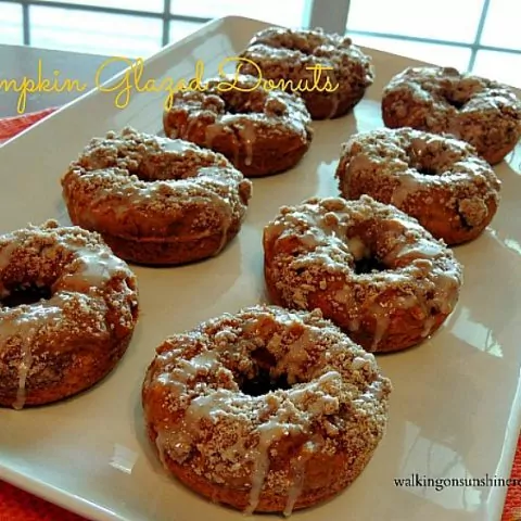 pumpkin donuts FEATURED photo from Walking on Sunshine Recipes