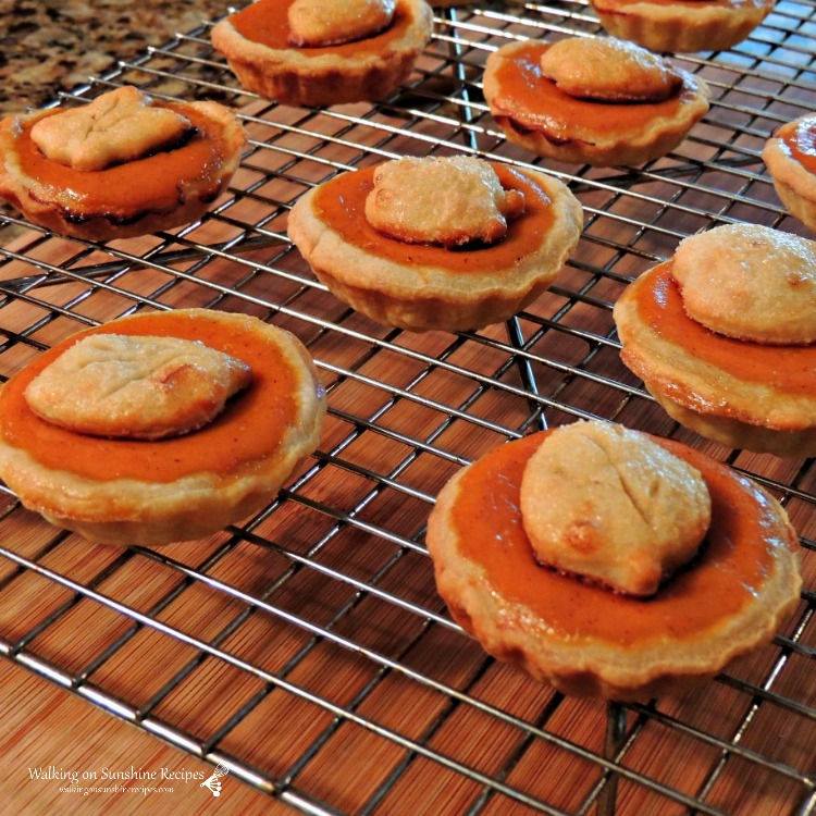Pumpkin Pie Treats on baking rack. 