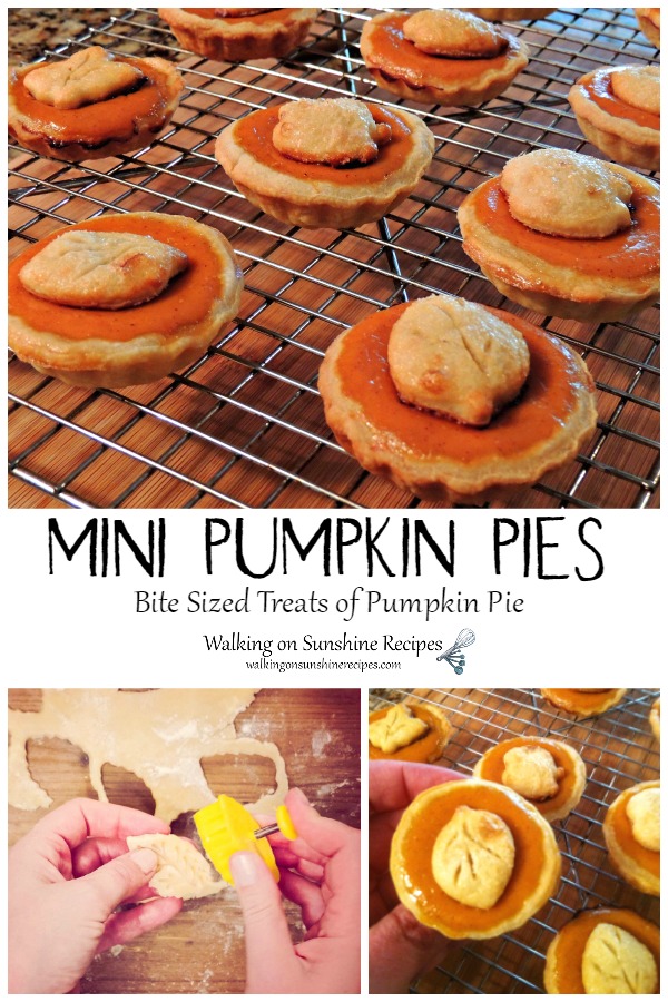 Mini Pumpkin Pies - Bite Sized Treats of Pumpkin Pie 