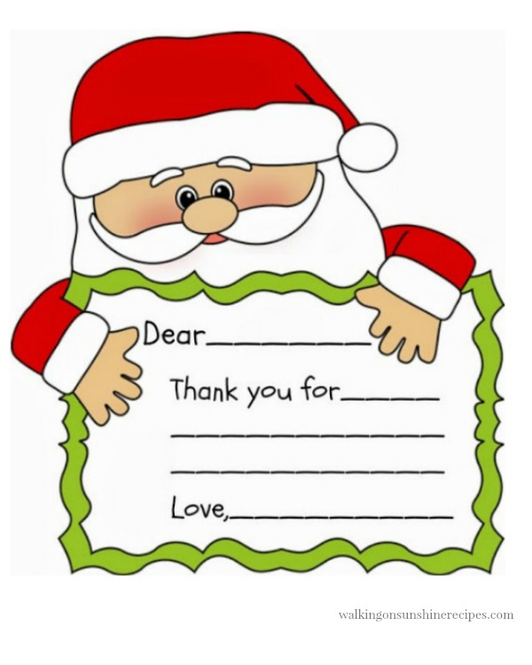 Santa Printable Thank Yourself Notice Strolling Upon Sun Recipes picture relating to Christmas Thank You Cards Printable Free named Santa Printable Thank Your self Observe Strolling Upon Sun Recipes