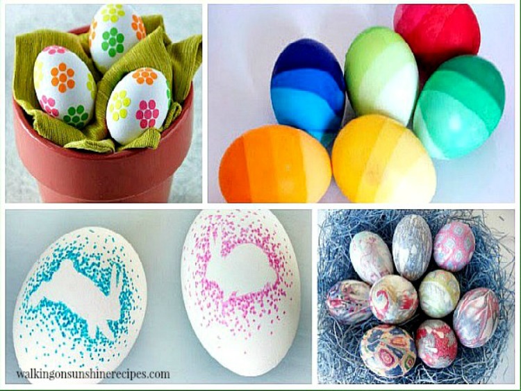 Fun ways to decorate eggs for Easter featured on Walking on Sunshine. 