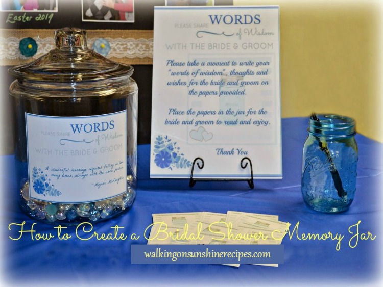 Bridal Shower Memory Jar tips and instructions on how to create one for guests to write encouraging notes to both the bride and groom.