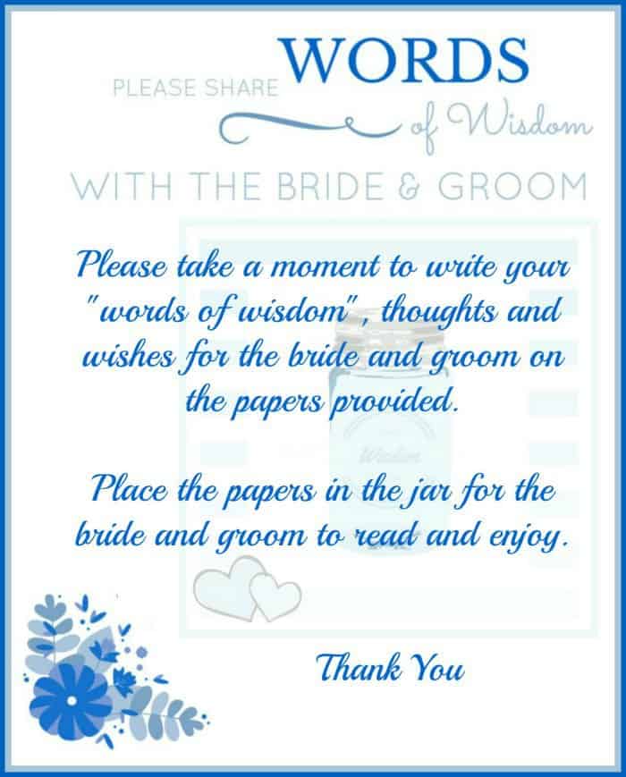 Of groom words and wisdom bride for Words of