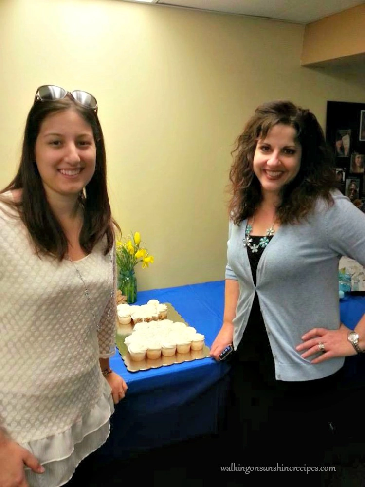 Olivia and Myself in front of the Bridal Shower Cupcakes 