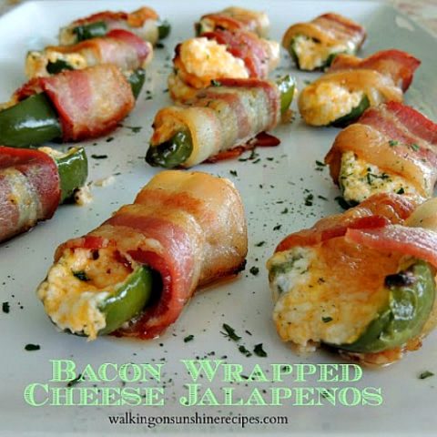 Bacon Wrapped Cheese Jalapenos from Walking on Sunshine