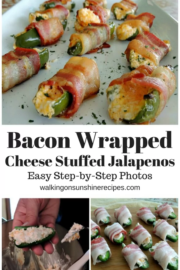 Bacon Wrapped Cheese Jalapenos with step by step photo instructions. 