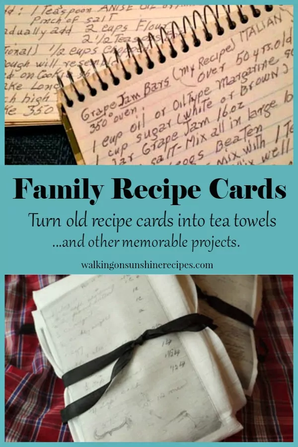 Old Recipe Card Projects from Walking on Sunshine Recipes