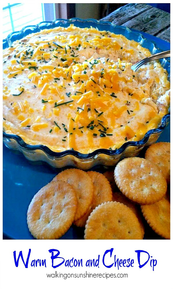 Warm Bacon Cheese Dip Recipe with crackers
