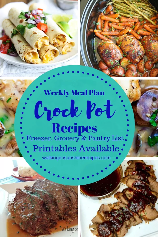 Crock Pot Recipes are featured as part of our Weekly Meal Plan 