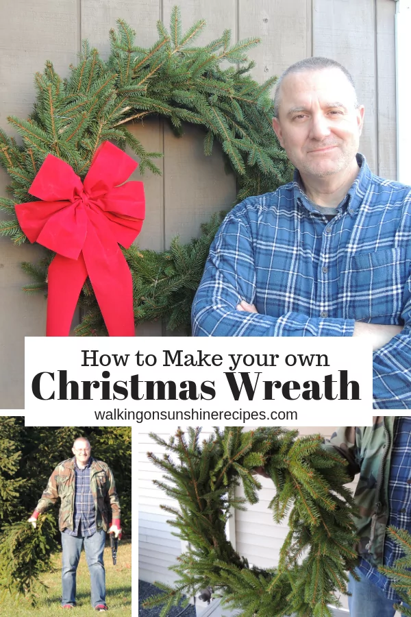 How to make your own Handmade Christmas Wreath this year with clippings from pine trees in your yard.