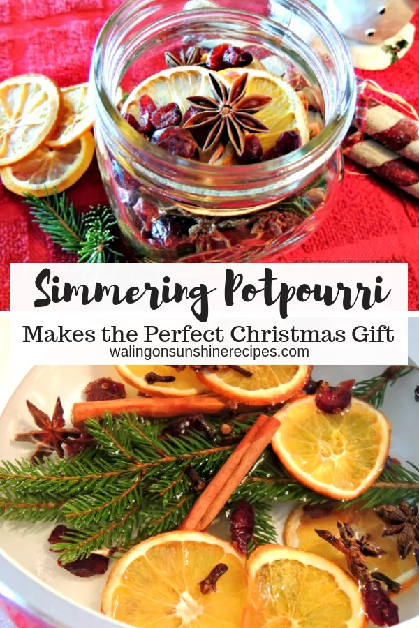 Simmering Potpourri makes a great homemade Christmas gift or hostess gift to give to family and friends.